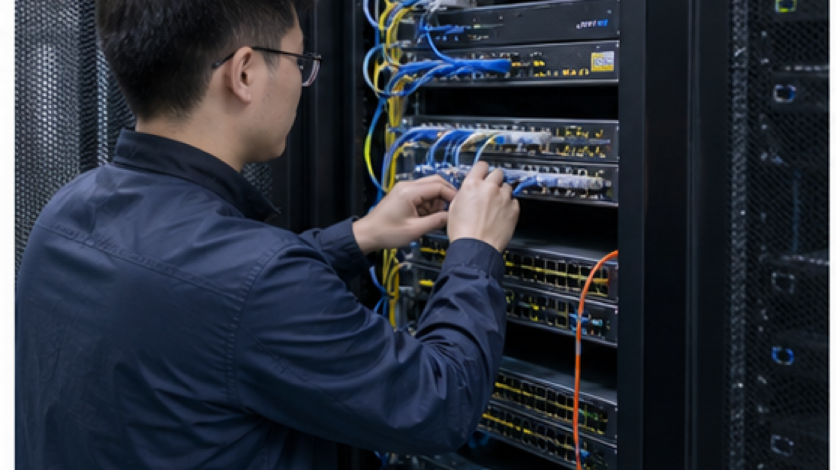 工程师进行系统集成调试